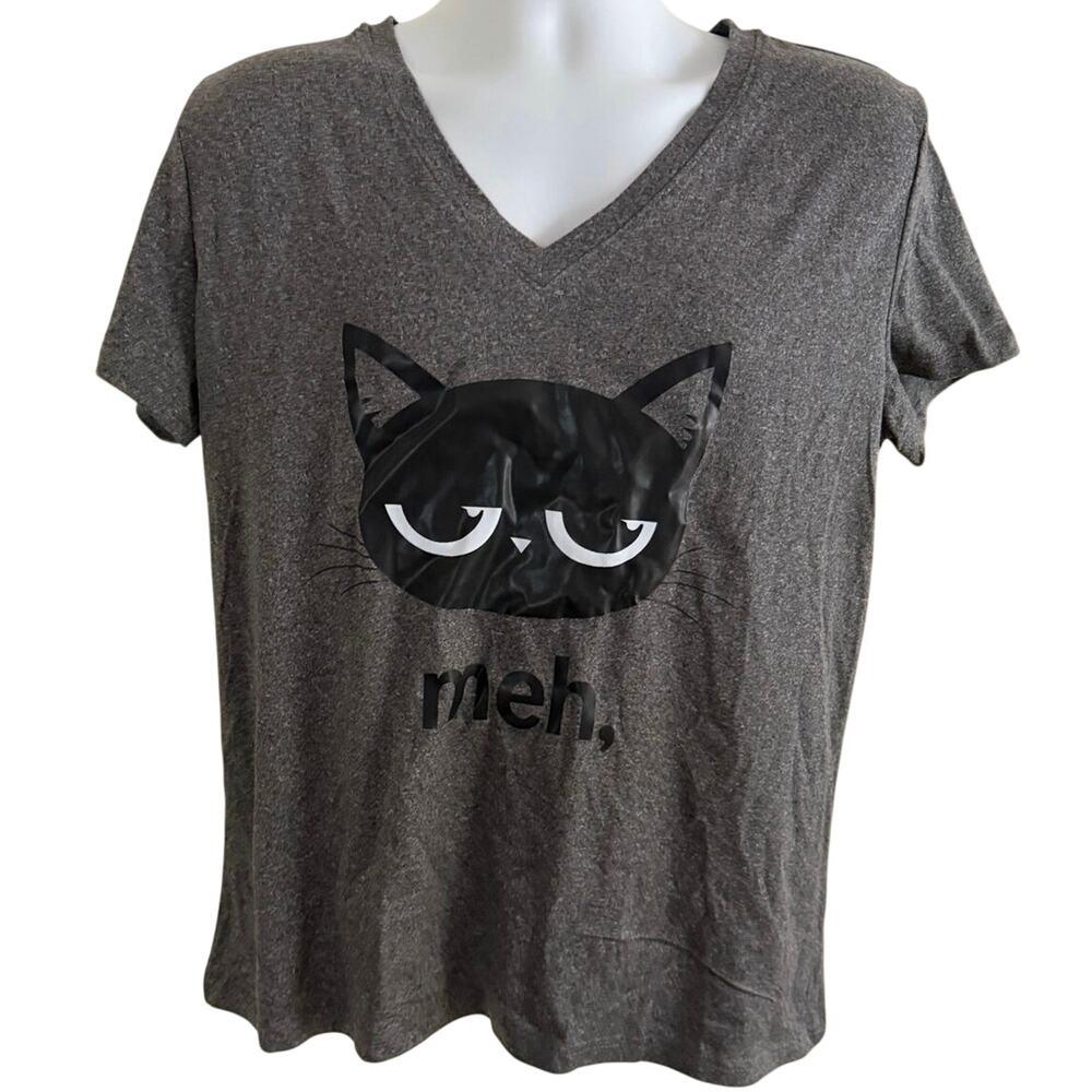 XL Cat T Shirt Womens Short Sleeve Top Cute Kitty Graphic Tee Cat Lover Casual